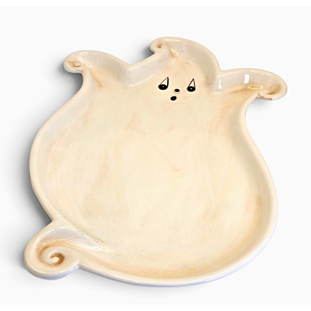 Johanna Parker Gus Ghost Ceramic Platter Transpac Halloween Retired 16.5"